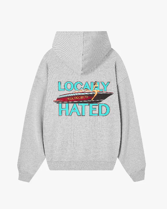 Elegant Casual LOCALLY HATED HOODIE GREY MELANGE