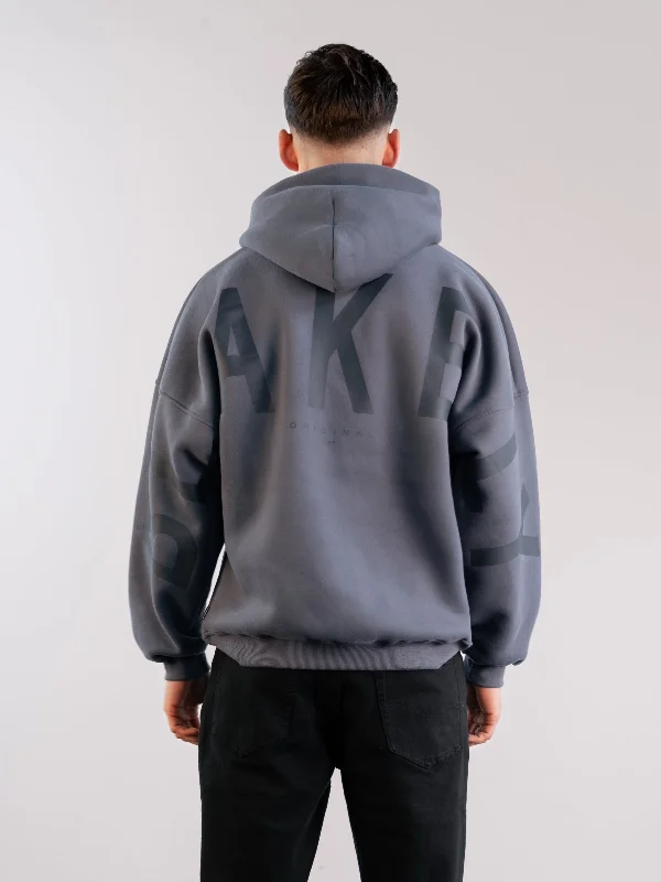 Streetwear Fusion Tonal Idris Oversized Hoodie - Blue