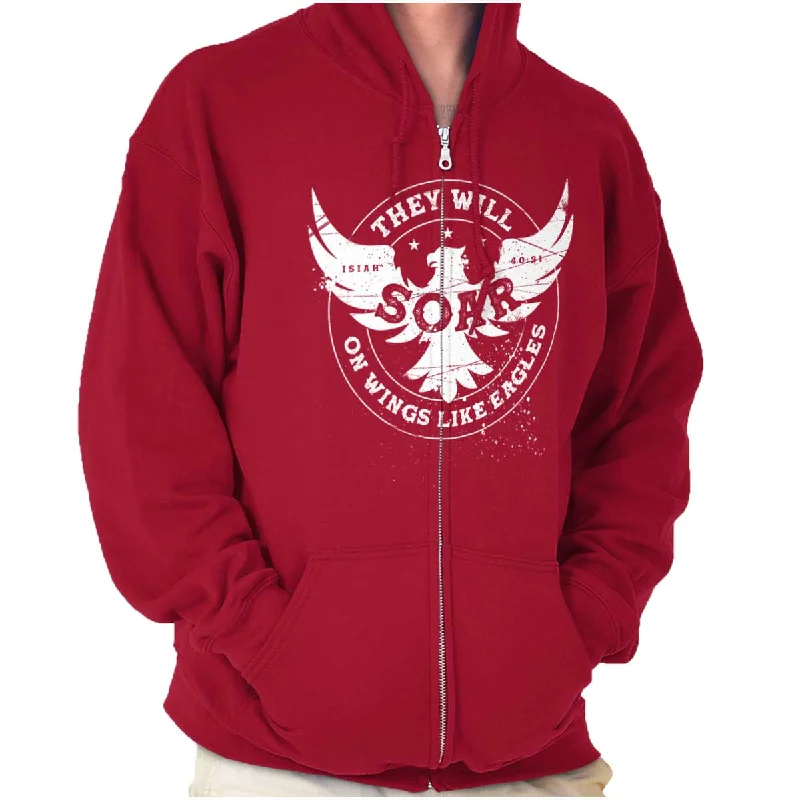 Contemporary Patterns On Eagles Wings Zip Hoodie