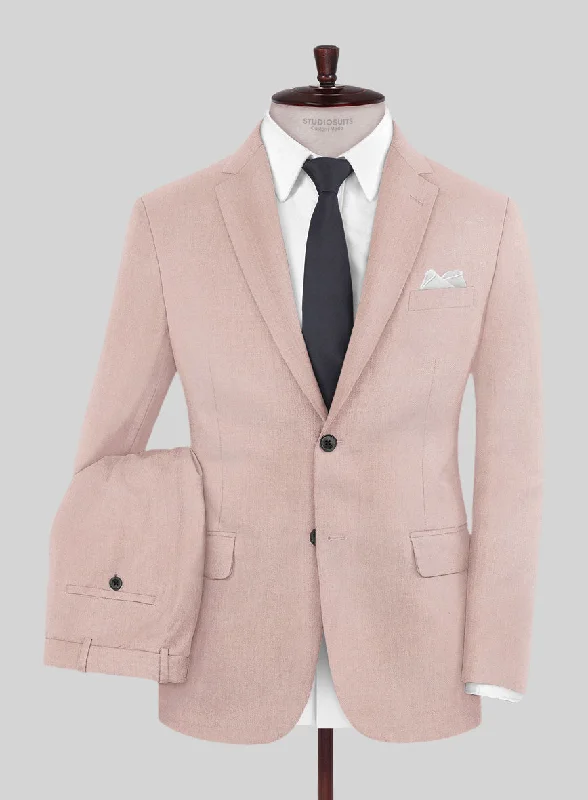 Sophisticated Edge Marco Stretch Pink Wool Suit