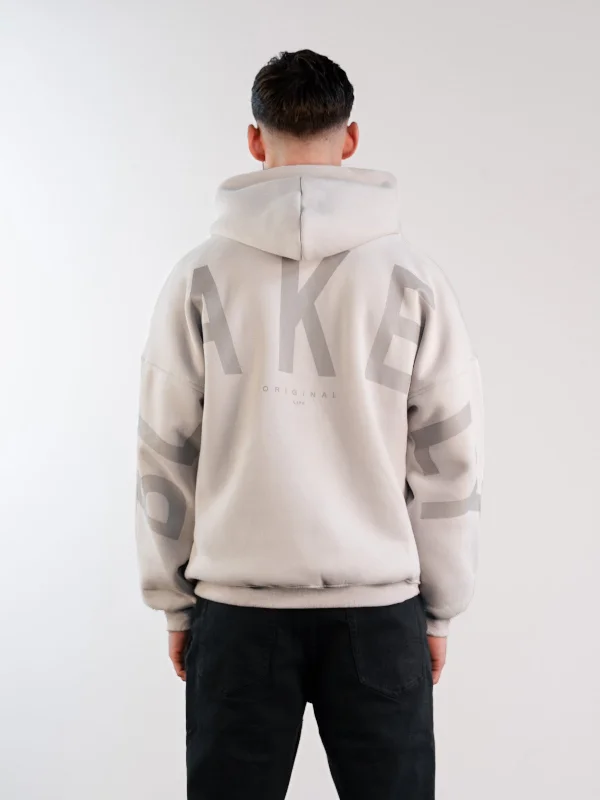 Tailored Utility Tonal Idris Oversized Hoodie - Stone