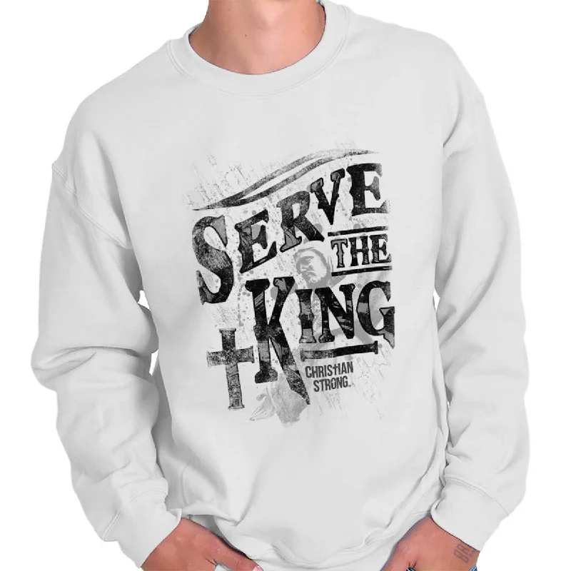 Relaxed Modern Serve The King Crewneck Sweatshirt