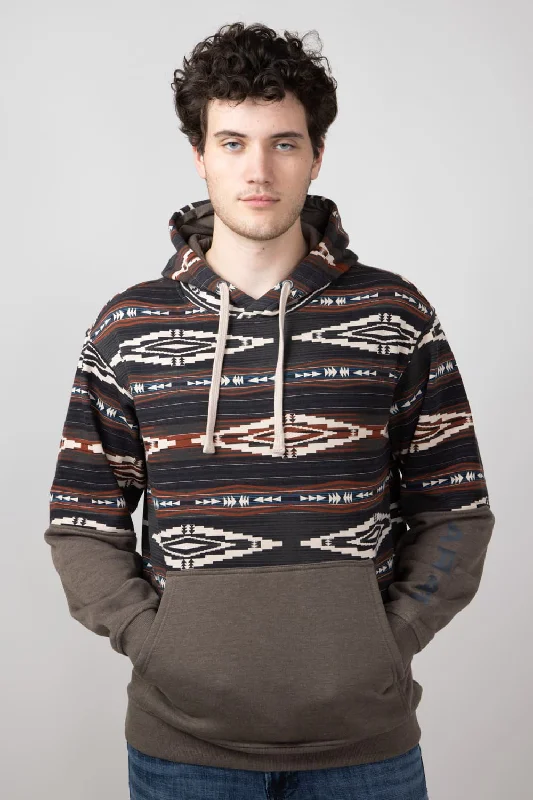 Relaxed Statement Ariat Color Block Hoodie for Men in Brindle | 10052452-BRINDLE