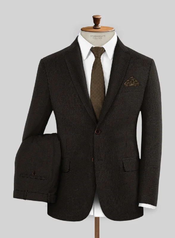 Modern Fitwear Hardy Minnis Deep Brown Twill Wool Suit