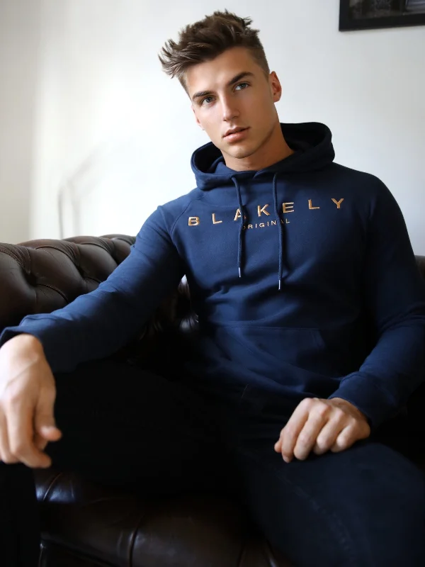 Contemporary Relaxed Vatolla Hoodie - Navy