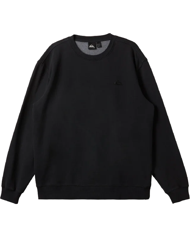 Layered Utility Salt Water Crew Sweatshirt in Black