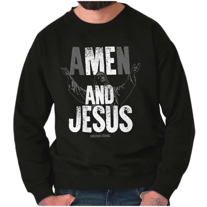 Fashionable Neutrals Me and Jesus Crewneck Sweatshirt