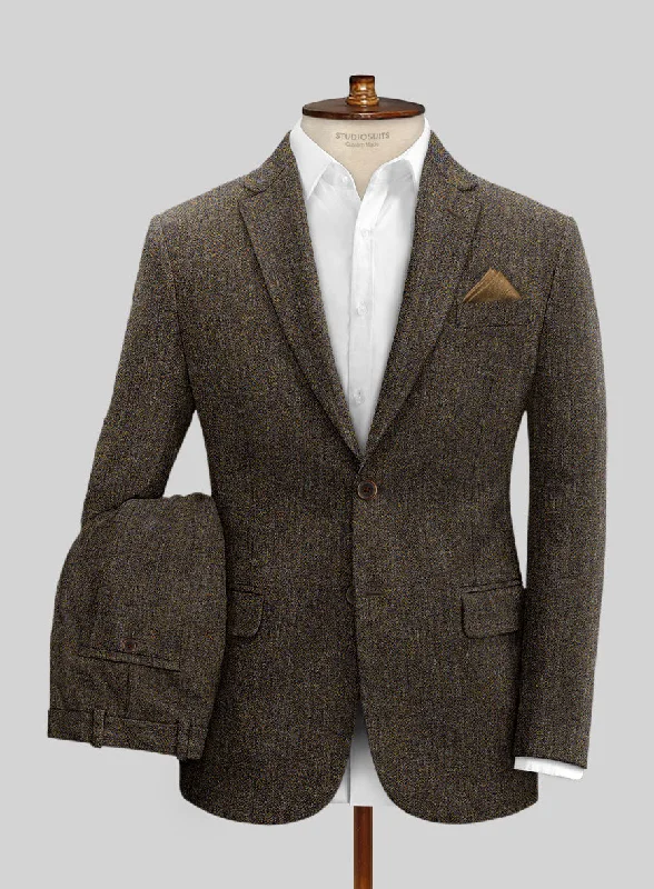 Cozy Aesthetic Haberdasher Brown Tweed Suit