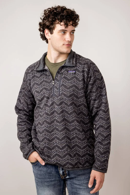 Retro Elegance Patagonia Men’s Better Sweater Quarter Zip in Grey Multi | 25523-ILFO