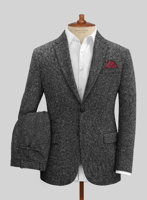 Elegant Prints Charcoal Flecks Donegal Tweed Suit