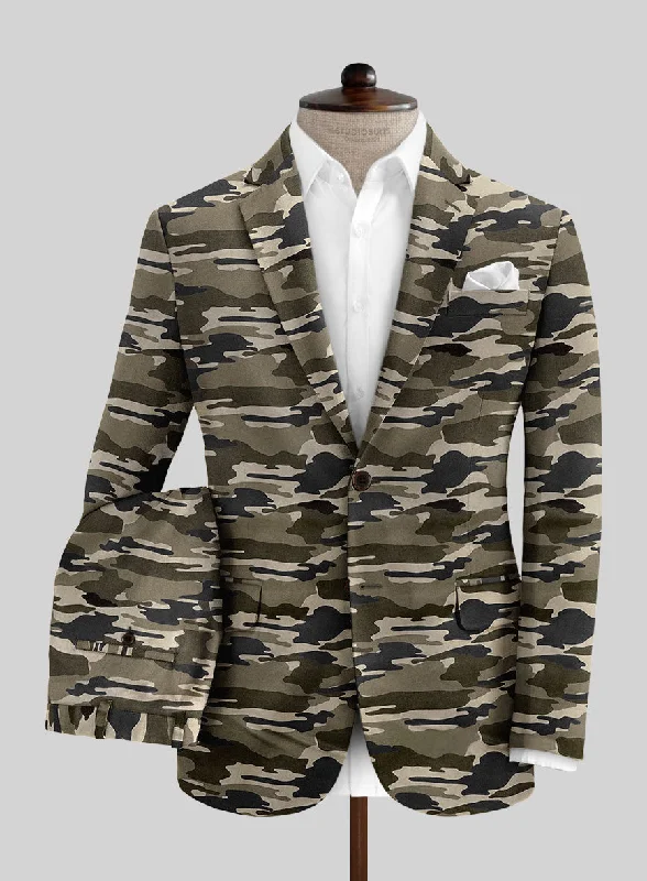 Rugged Utility Beige Stretch Camo Suit