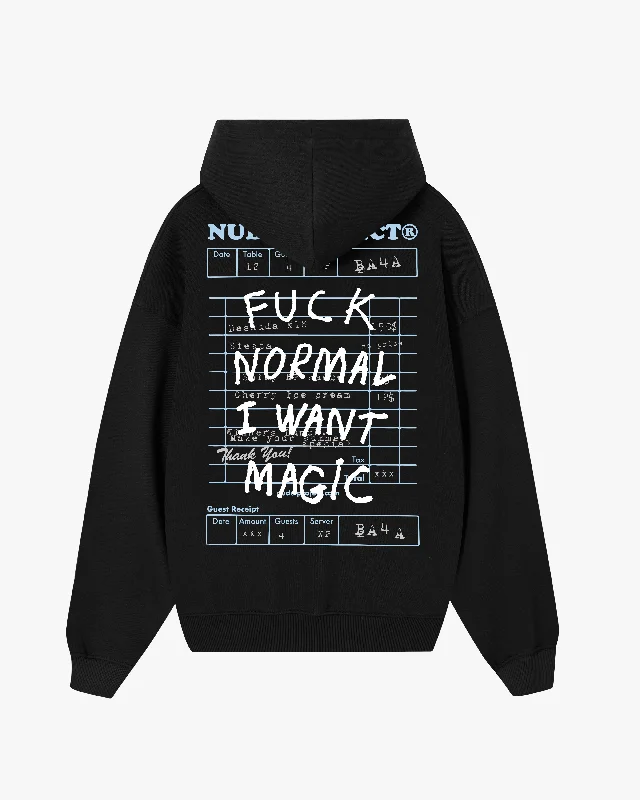 Preppy Sporty FUCK NORMAL HOODIE BLACK