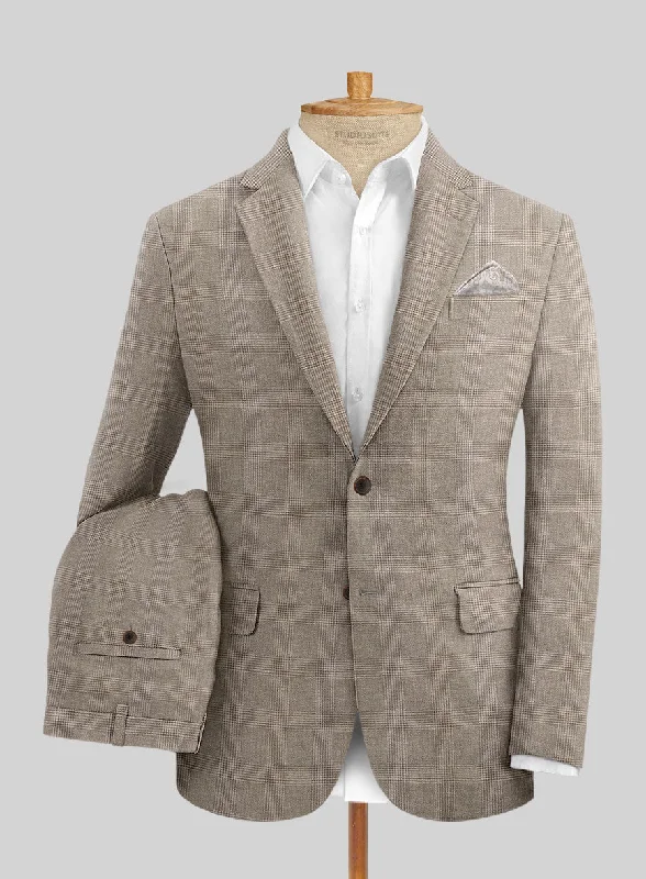 Sleek Neutrals Italian Wool Linen Humberto Suit