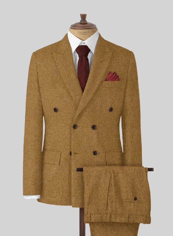 Classic Sporty Naples Camel Tweed Suit