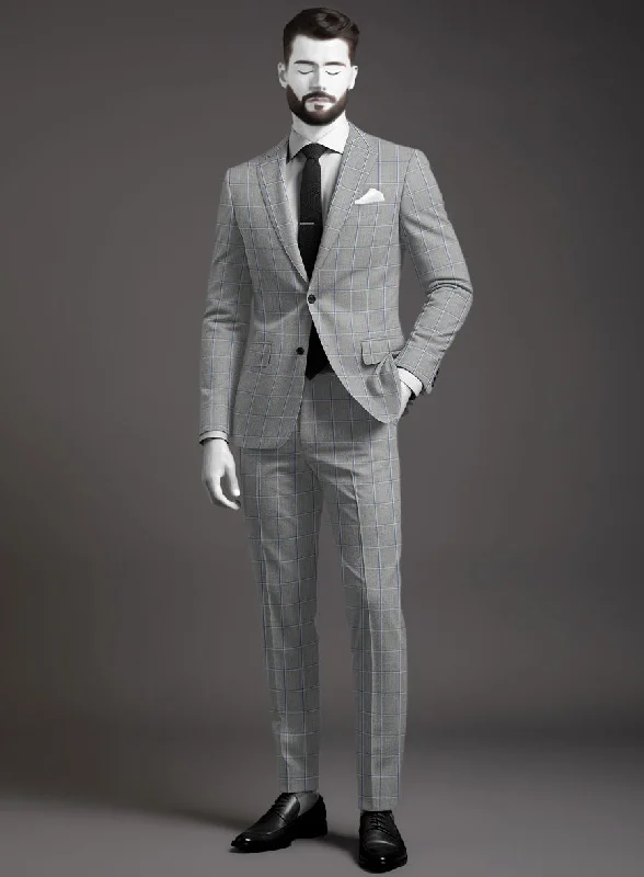 Chic Simplicity Napolean Aria Light Gray Wool Suit