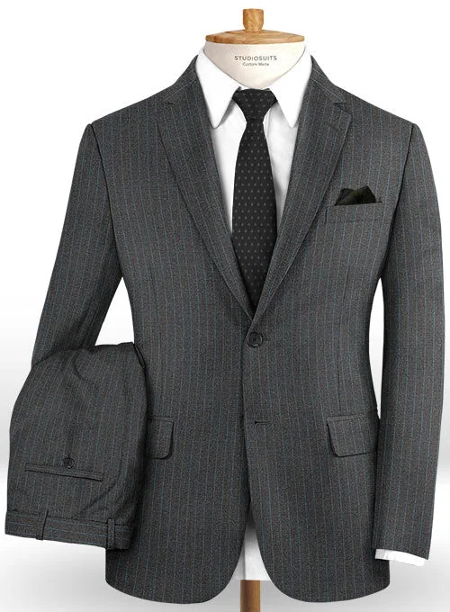 High-Fashion Basics Caccioppoli Dapper Dandy Fione Charcoal Wool Suit