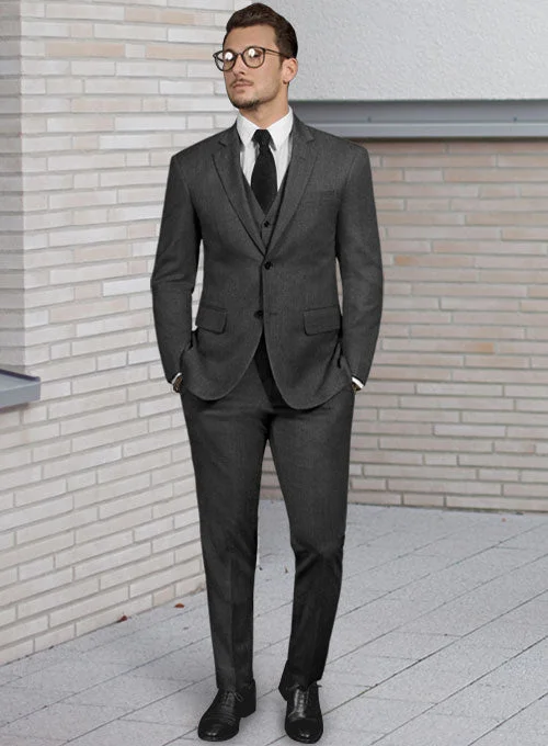 Rugged Street Reda Worsted Dark Gray Pure Wool Suit