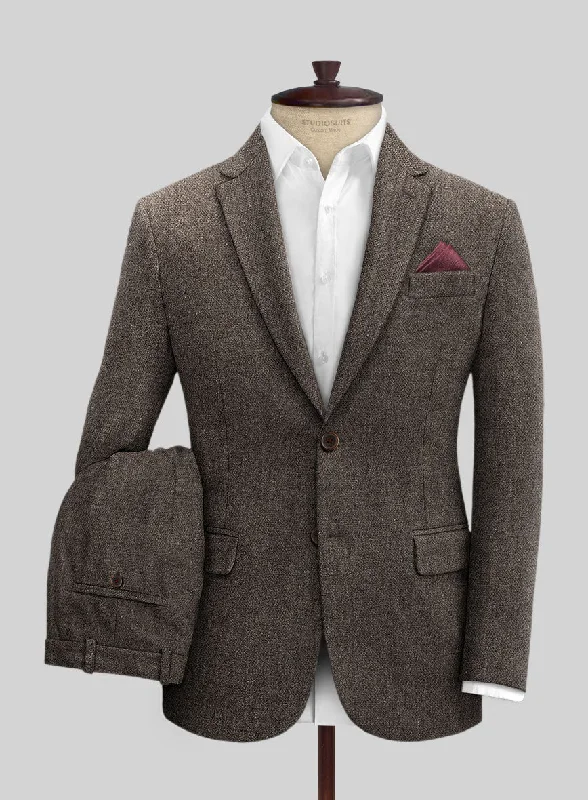 Monochrome Essentials Carre Brown Tweed Suit