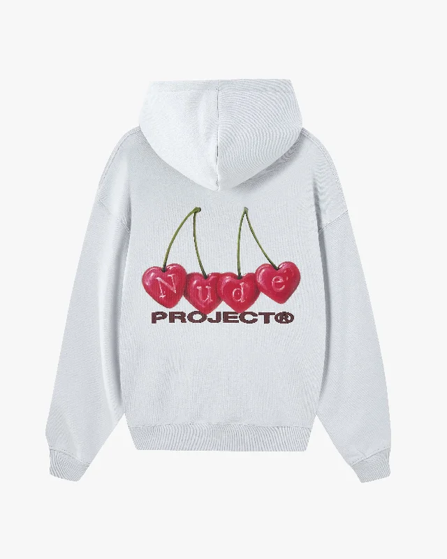 Relaxed Outdoors CHERRY HOODIE ICE GREY