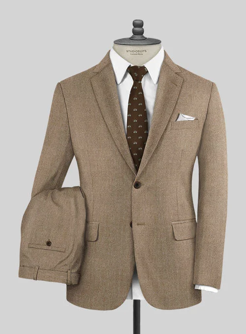 Soft Minimalism Italian Wool Cashmere Taupe Beige Suit