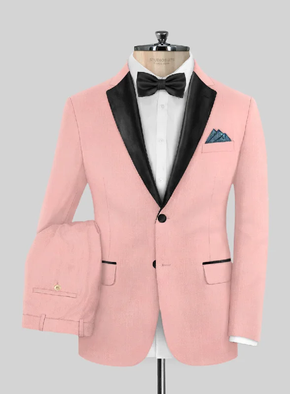 Streetwear Classics Napolean Runway Pink Wool Tuxedo Suit