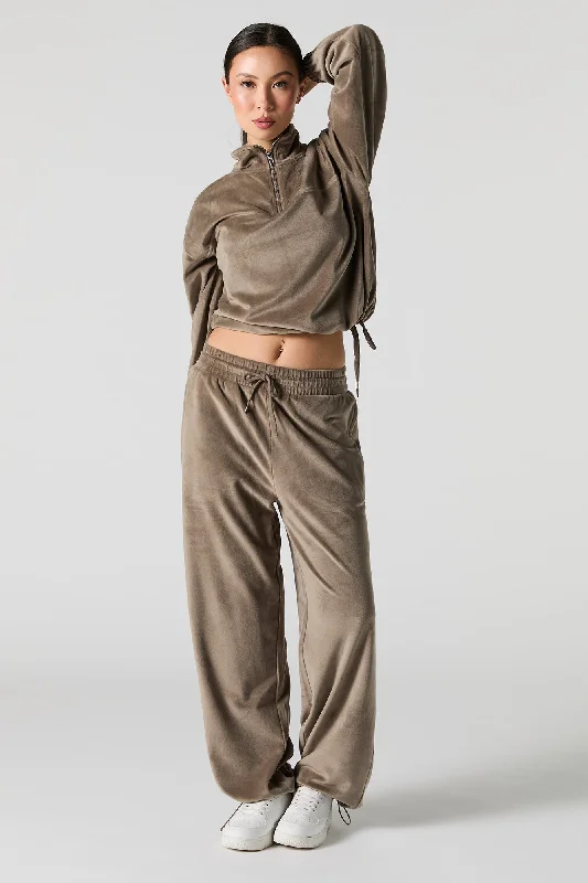 Velour Toggle Hem Sweatpant