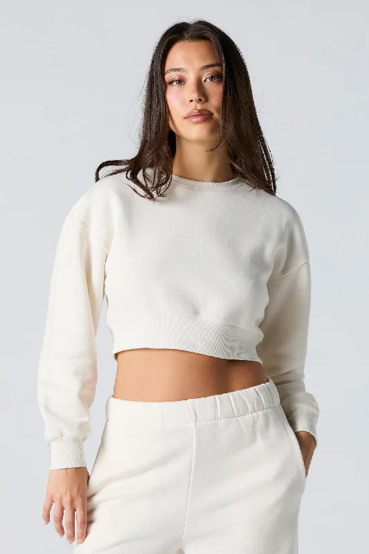 Fleece Cropped Sweatshirt