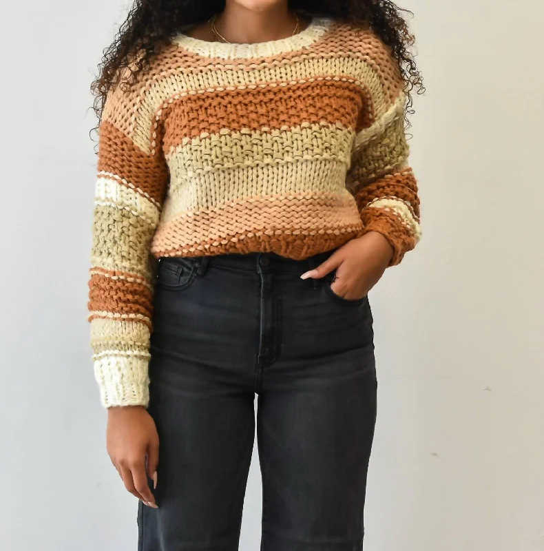 Butter Pecan Sweater In Brick Multi