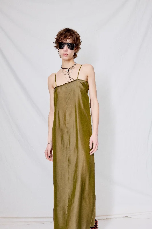 Cozy Streetwear Urban style Sexy fun No.269 Dark Yellow Graphene Slip Dress