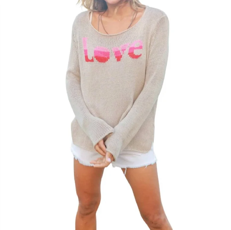 Love Crew Sweater In Khaki