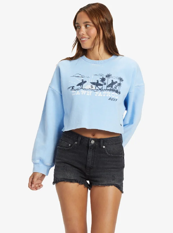 Morning Hike Crop Sweatshirt - Bel Air Blue