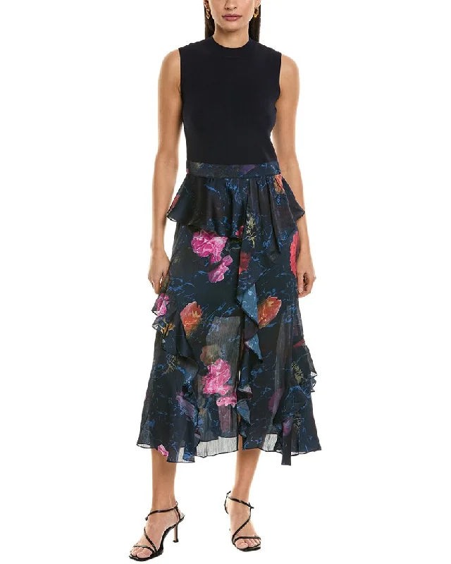 Urban Layered European and American style Elegant and elegant Ted Baker Knit Bodice Midi Dress