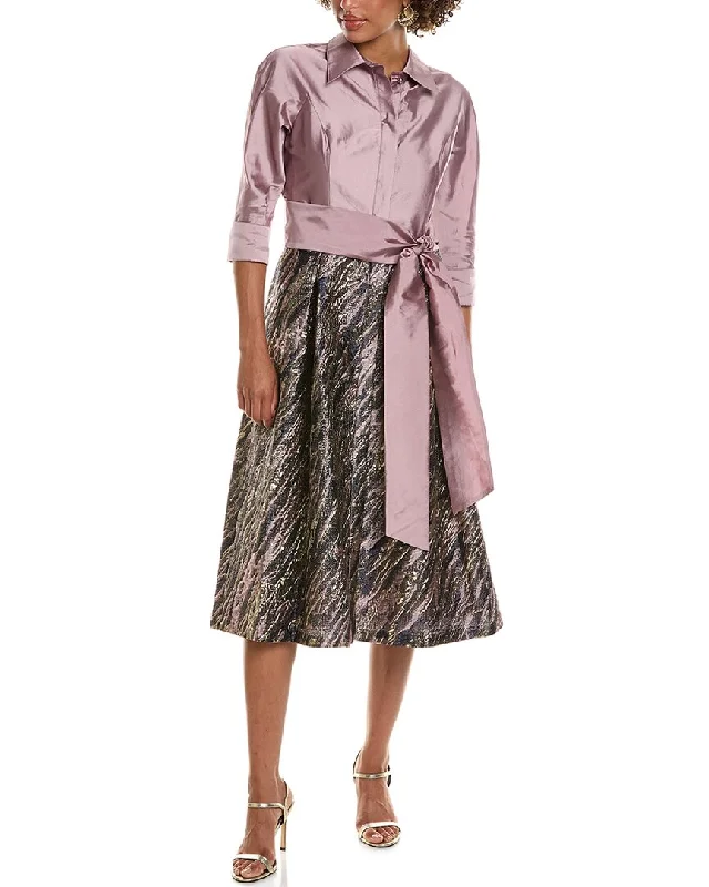 Minimalist Patterns Sexy fun Noble and elegant Teri Jon by Rickie Freeman Taffeta Shirtdress