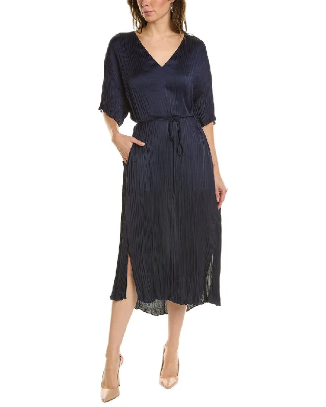 Sleek Weekend Elegant and charming Playful style Vince Crushed Pleated Midi Dress