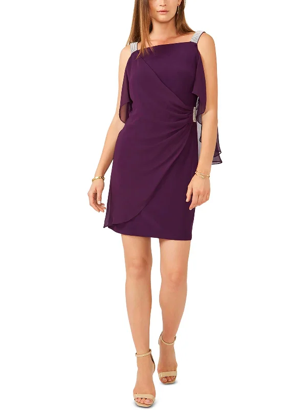 Elevated Sportwear Age-reducing style End of the year Womens Embellished Mini Cocktail and Party Dress