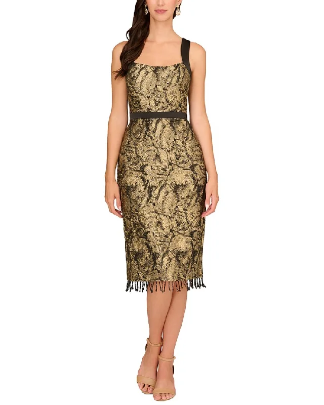 Tailored Edge Aidan Mattox Jacquard Sleeveless Dress