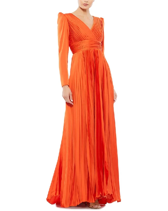 Earthy Fit Mac Duggal Long Sleeve Gown