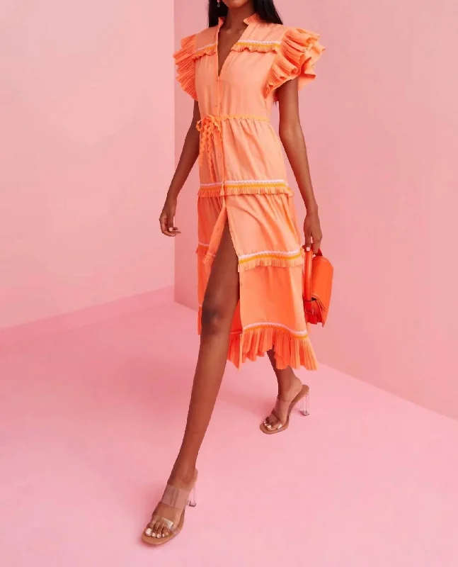 Relaxed Prints Look Moonlit Orange Dress