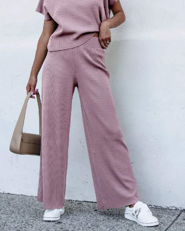 Muse By Magnolia Ribbed Lounge Pants - Mauve