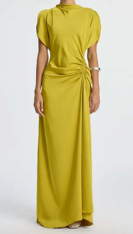 Relaxed Casualwear Nadia Long Gown In Cactus Blo