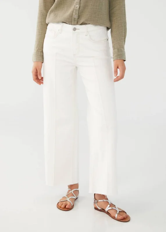 Olivia Wide Leg Ankle Jean In Ivory