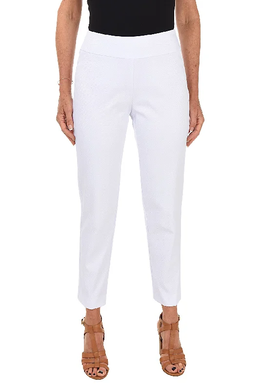 Textured Pique Pull-On Ankle Pant