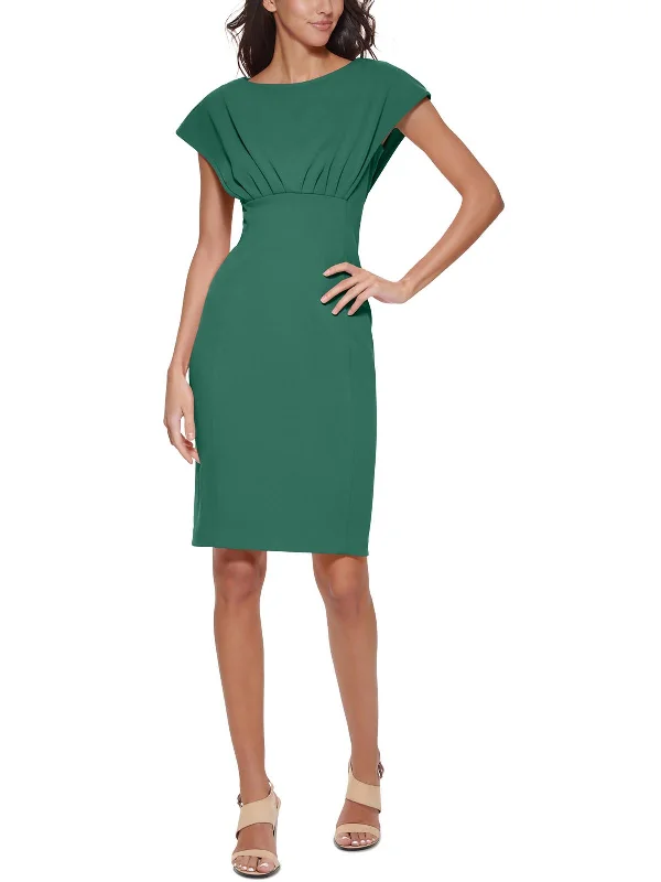 Fashionable Fit Petites Womens Pleated Polyester Sheath Dress