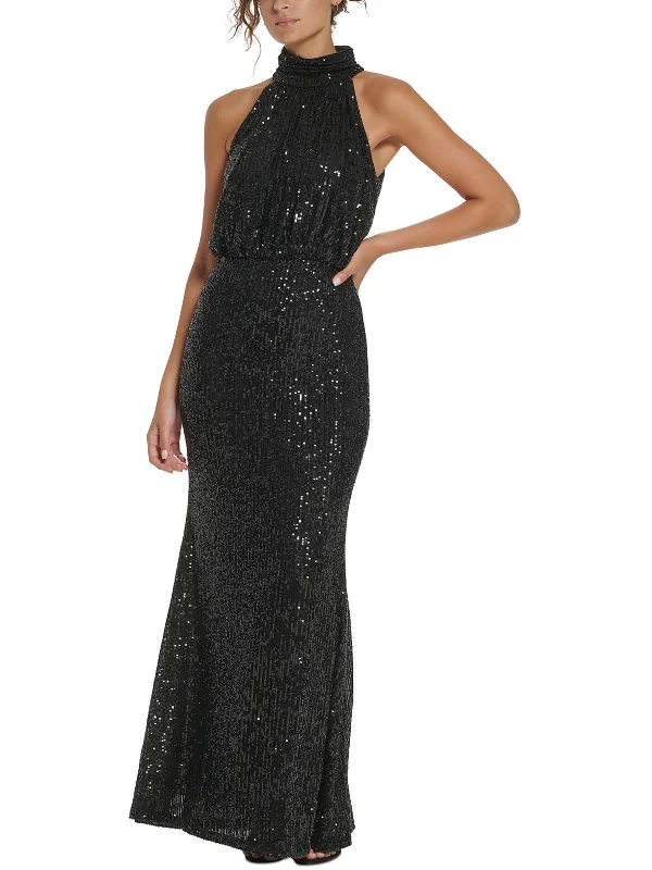 Retro Smart Womens Sequined Evening Dress