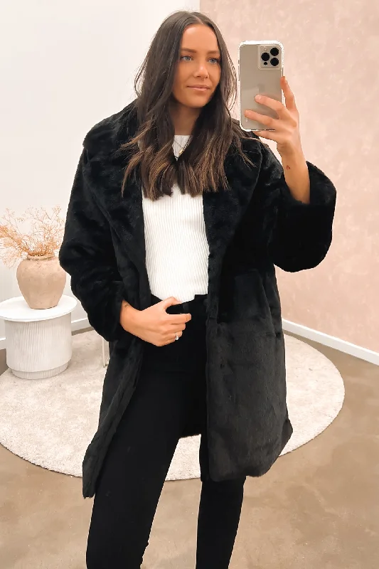 Molly Fur Coat Black