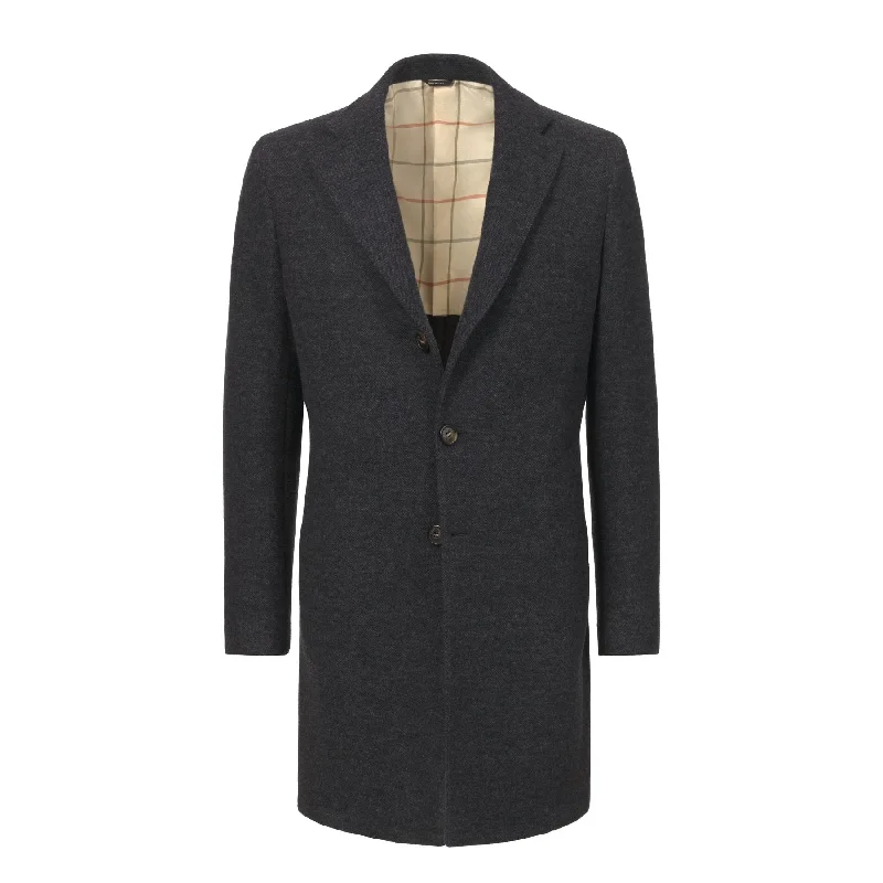 Virgin Wool and Cashmere-Blend Coat in Blue