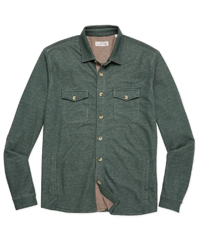 Westport Lifestyle Melange Soft Cotton-Blend Overshirt