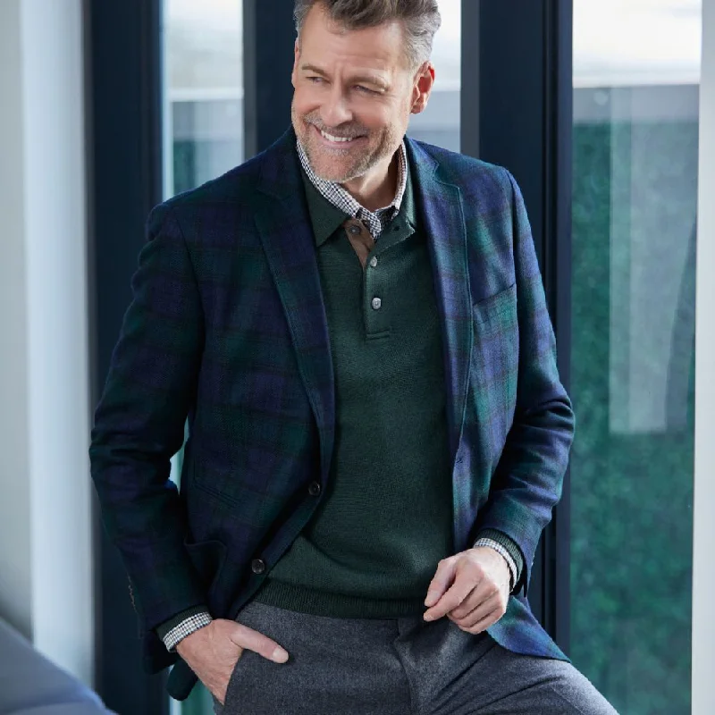 Black Watch Tartan 'Lanificio Di Pray' Lambswool and Cashmere Jacket by Viyella