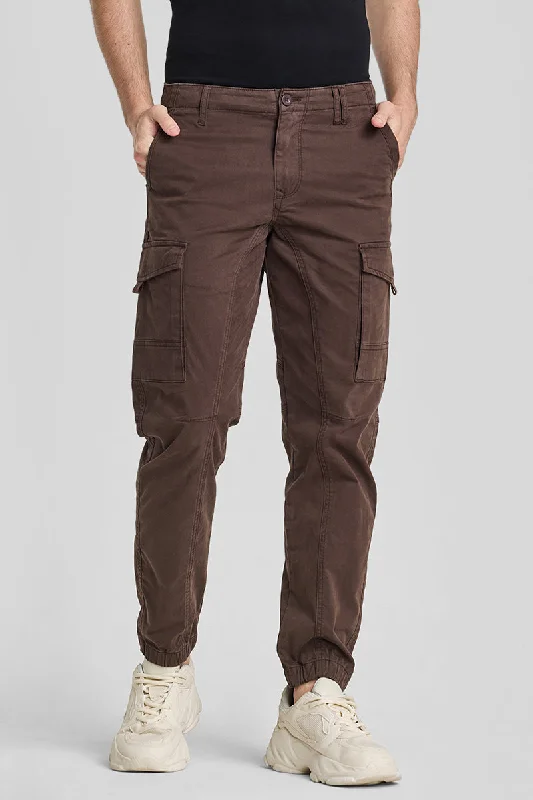 Brown Slim Fit Cargo Pants