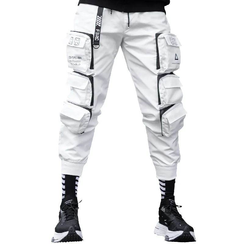 Sporty Minimalism Relaxed Wearables Rain Jackets CG-Type 08R White Cargo Pants